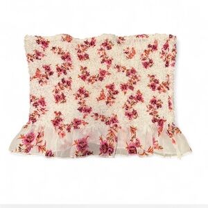 Urban Outfitters Floral Crop Top - Pink and Cream